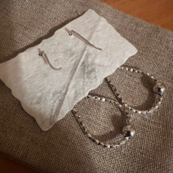 Diamond Cut Dangle Earrings - Picture 2 of 4